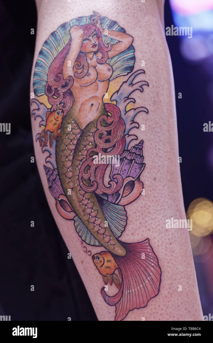 Paris,France.Feb 15,2019.The Tattoo Salon in Great Hall of the Villette on February 15, 2019 in Paris. Credit:Veronique Phitoussi/Alamy Stock Photo Stock Photo