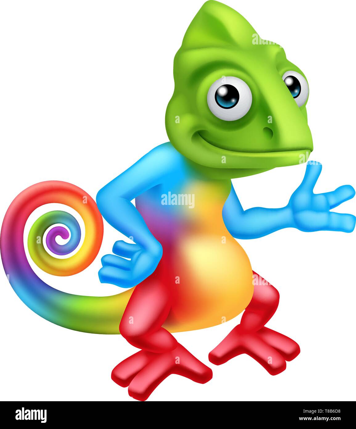 Chameleon Cartoon Lizard Character Standing Stock Vector Image Art Alamy