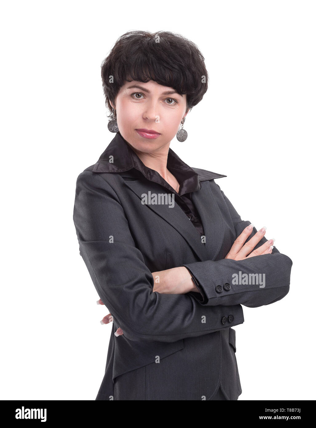 confident business woman isolated on white background. photo with copy ...