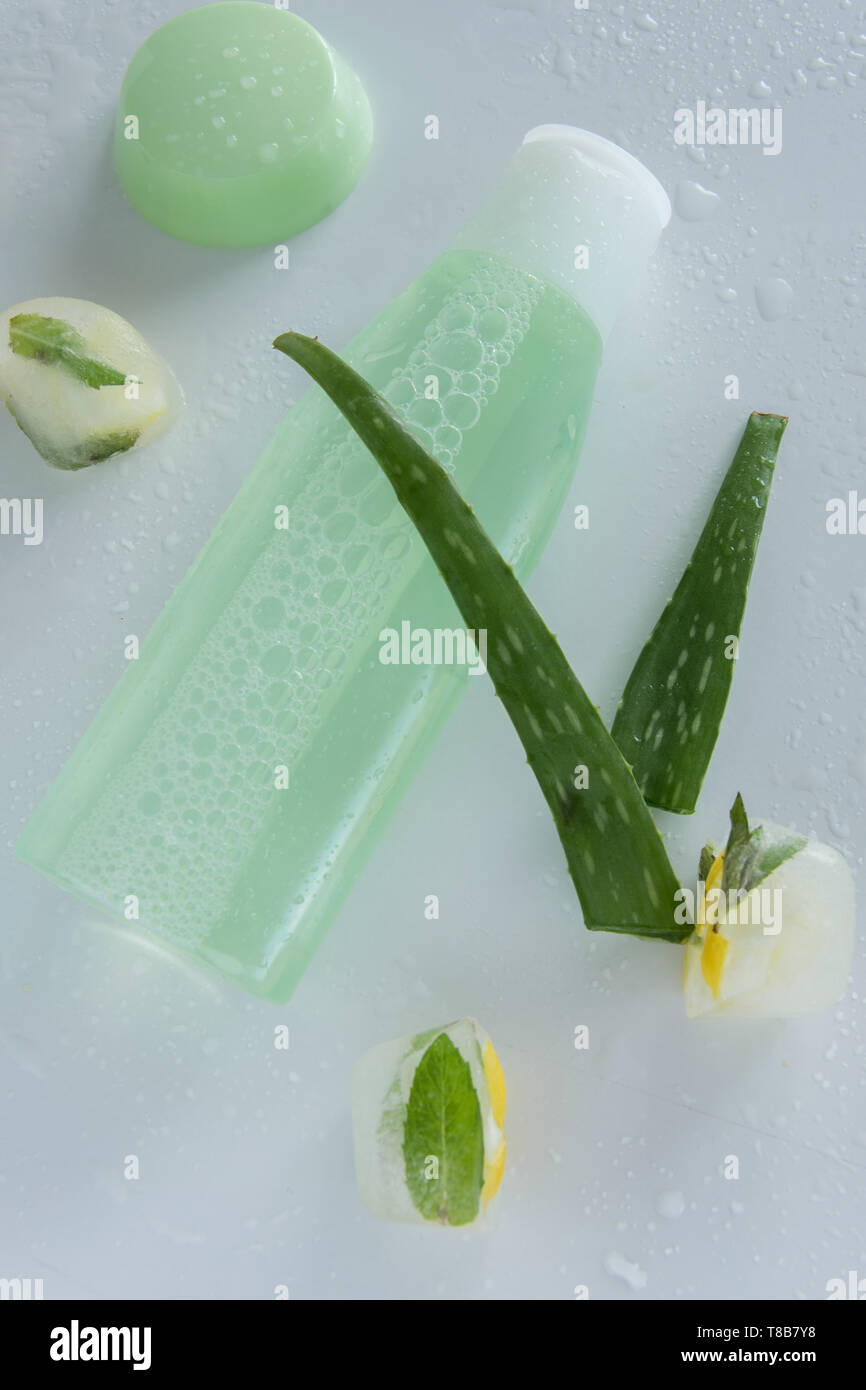 Natural body/face care product with aloe vera plant for sensitive skin