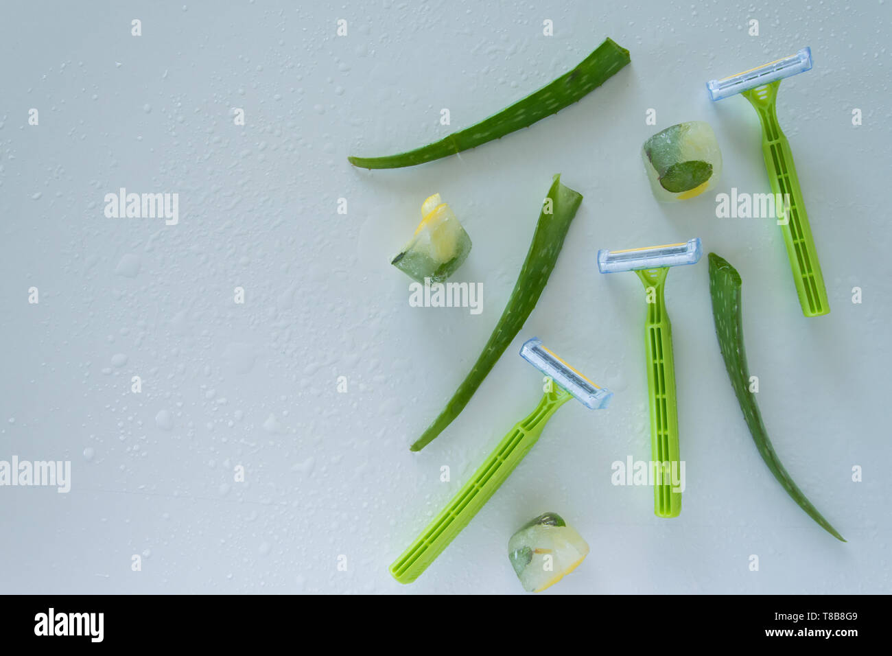 Shaving accessory for sensitive skin. Disposable razor with aloe vera ...