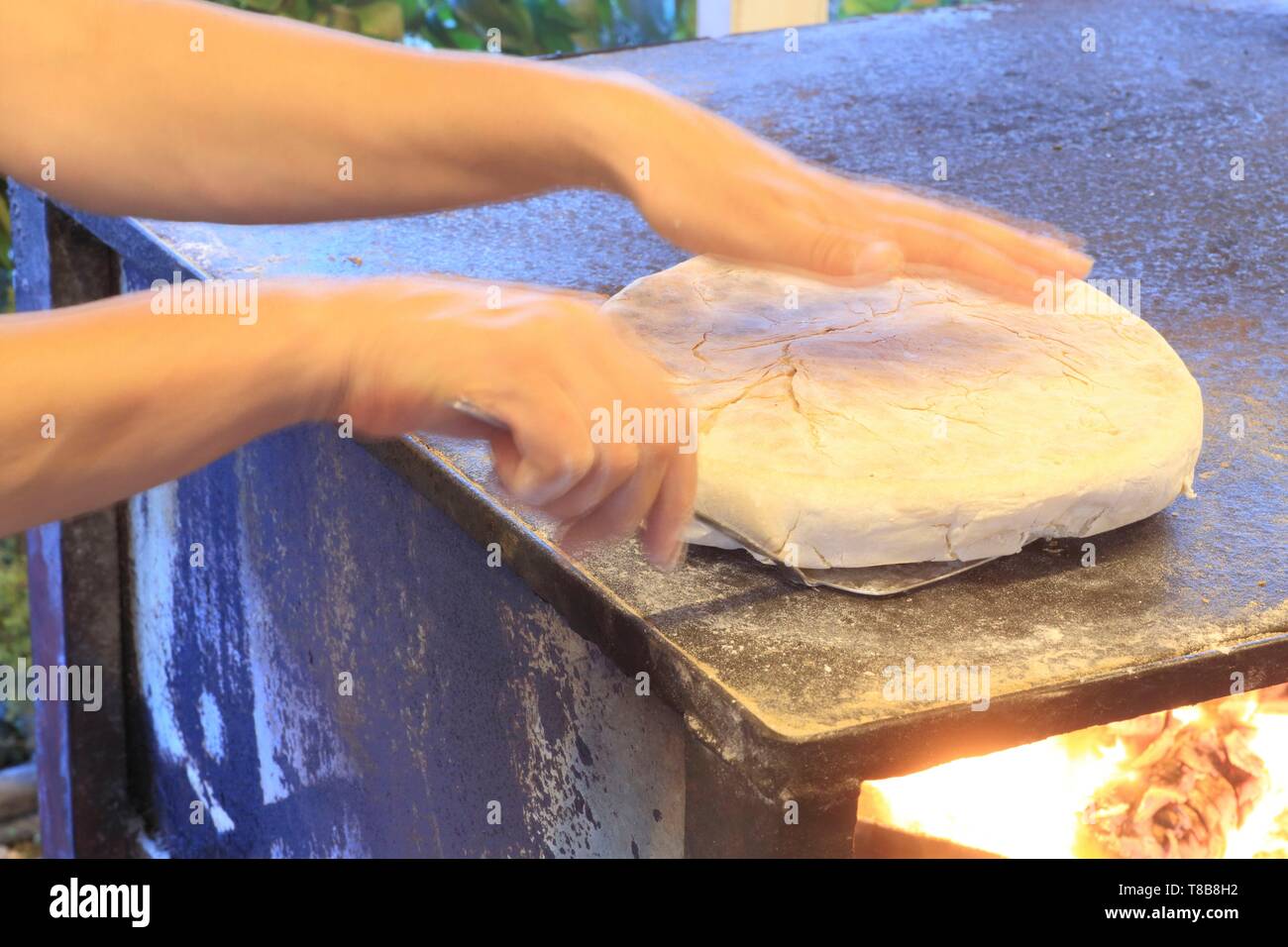 Portugal, Madeira Island, Funchal, bolo do caco (traditional bread made with flour and sweet