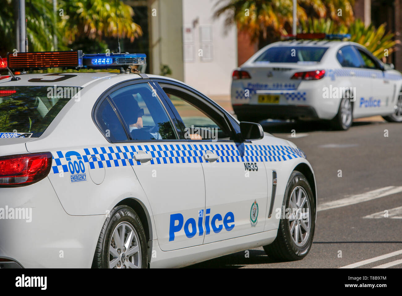 New South Wales police cars vehicles parked in Sydney,Australia Stock Photo