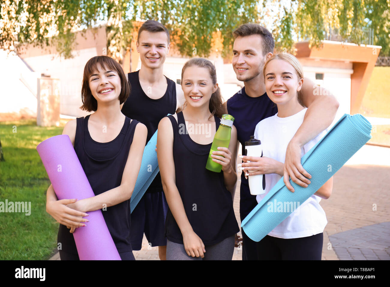 Young group people mats hi-res stock photography and images - Alamy