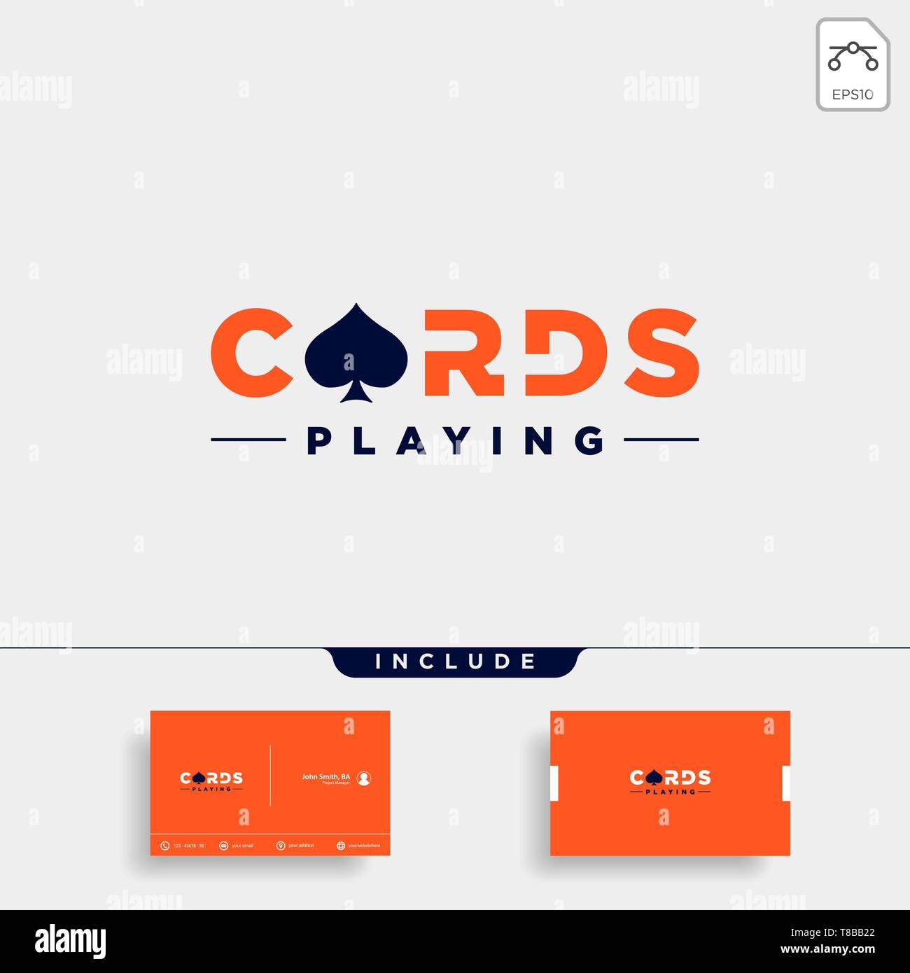 poker card logo design template typography vector illustration icon element - vector Stock Vector