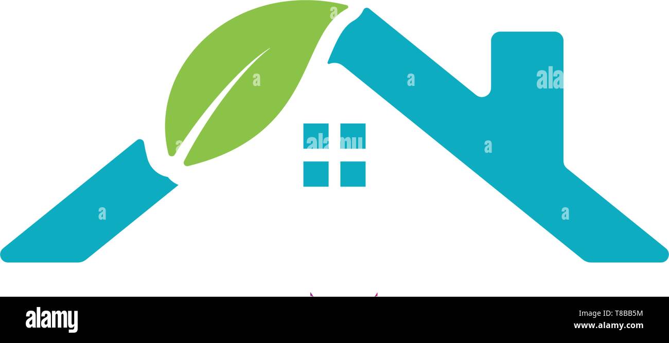 home leaf logo design vector illustration icon element Stock Vector ...