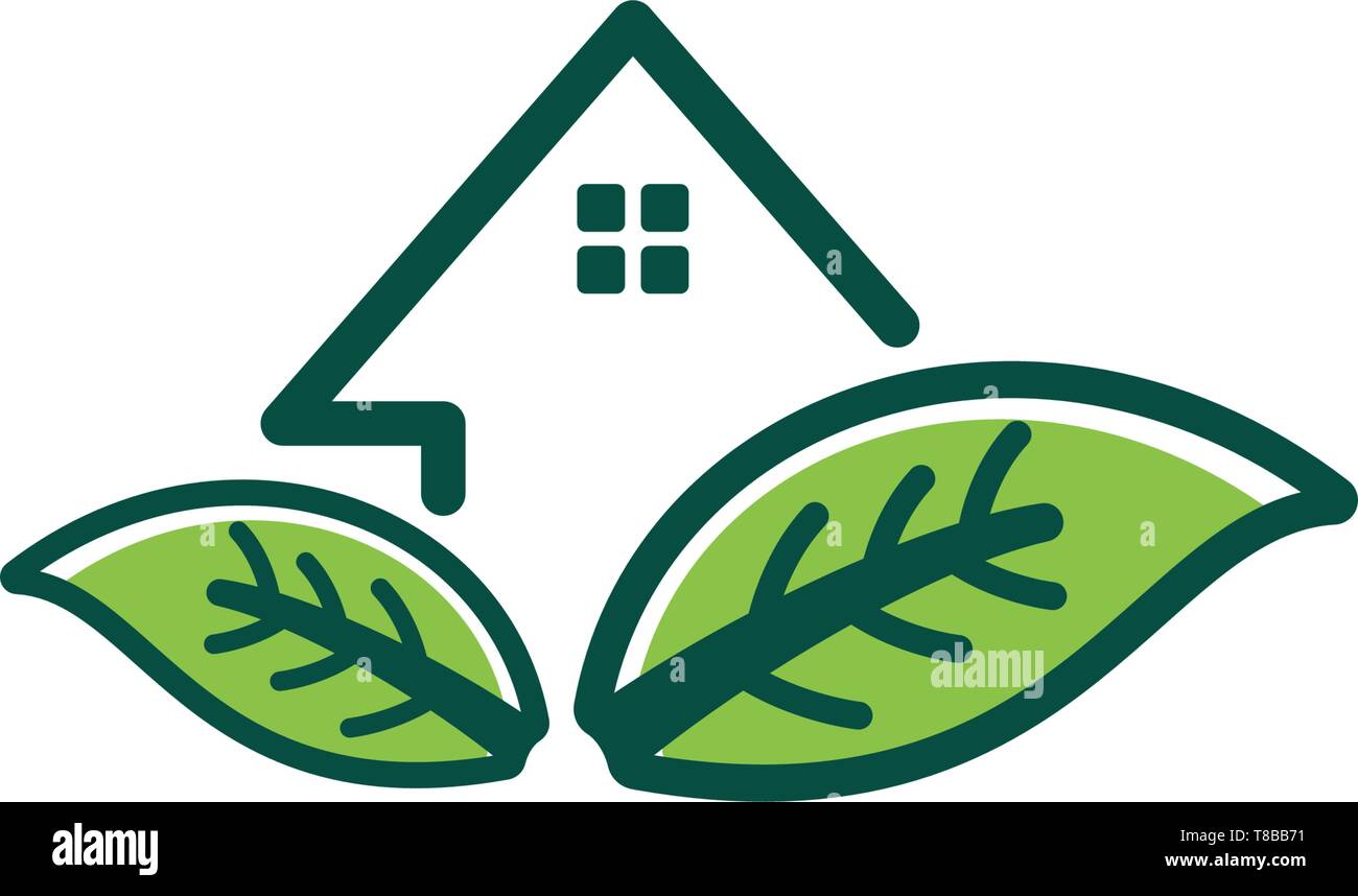 home leaf logo design vector illustration icon element Stock Vector ...