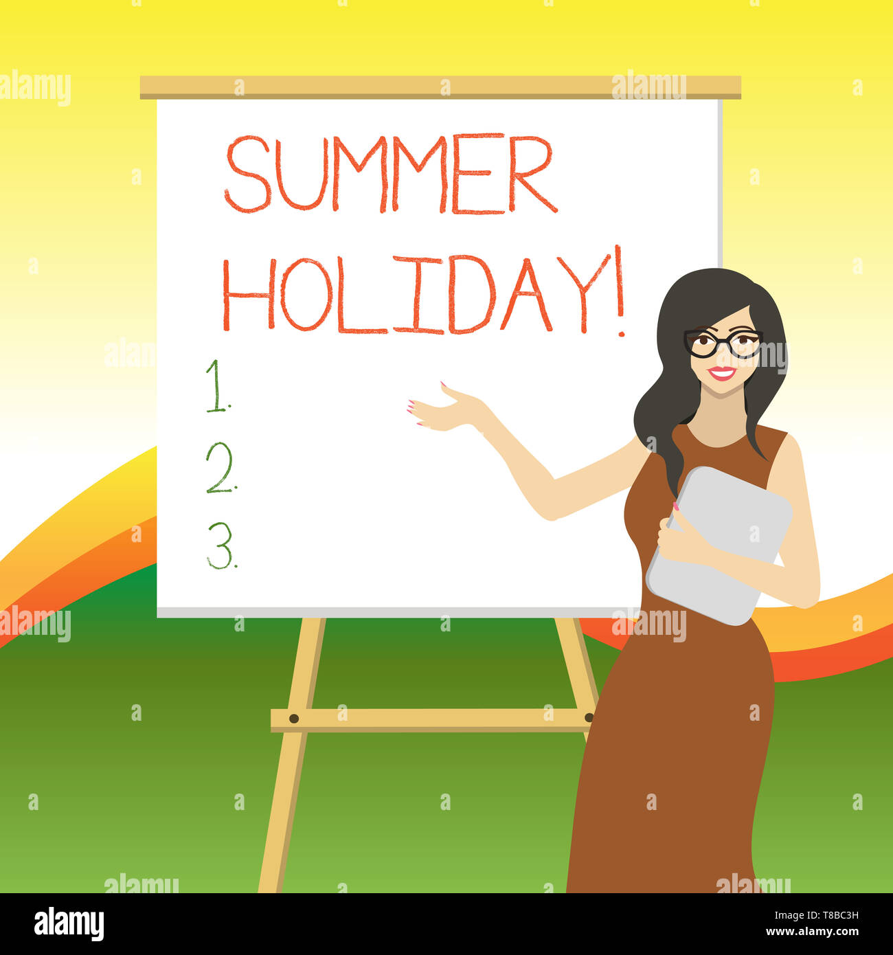 Writing note showing Summer Holiday. Business concept for Vacation ...