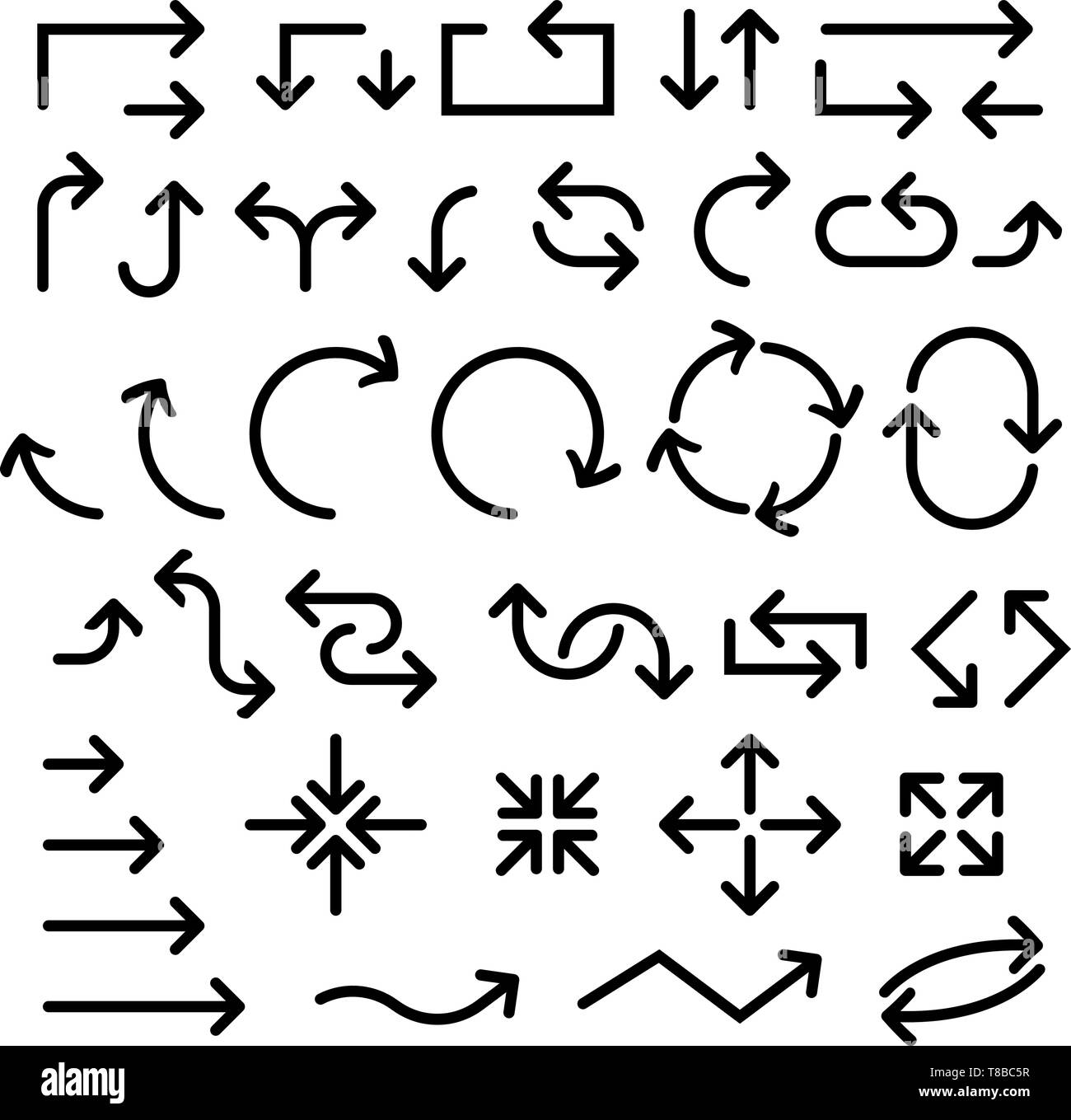 Black flat arrows Stock Vector Image & Art - Alamy