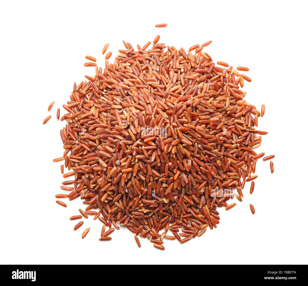 Local Rice Heap Heap of red rice on white background Stock Photo - Alamy