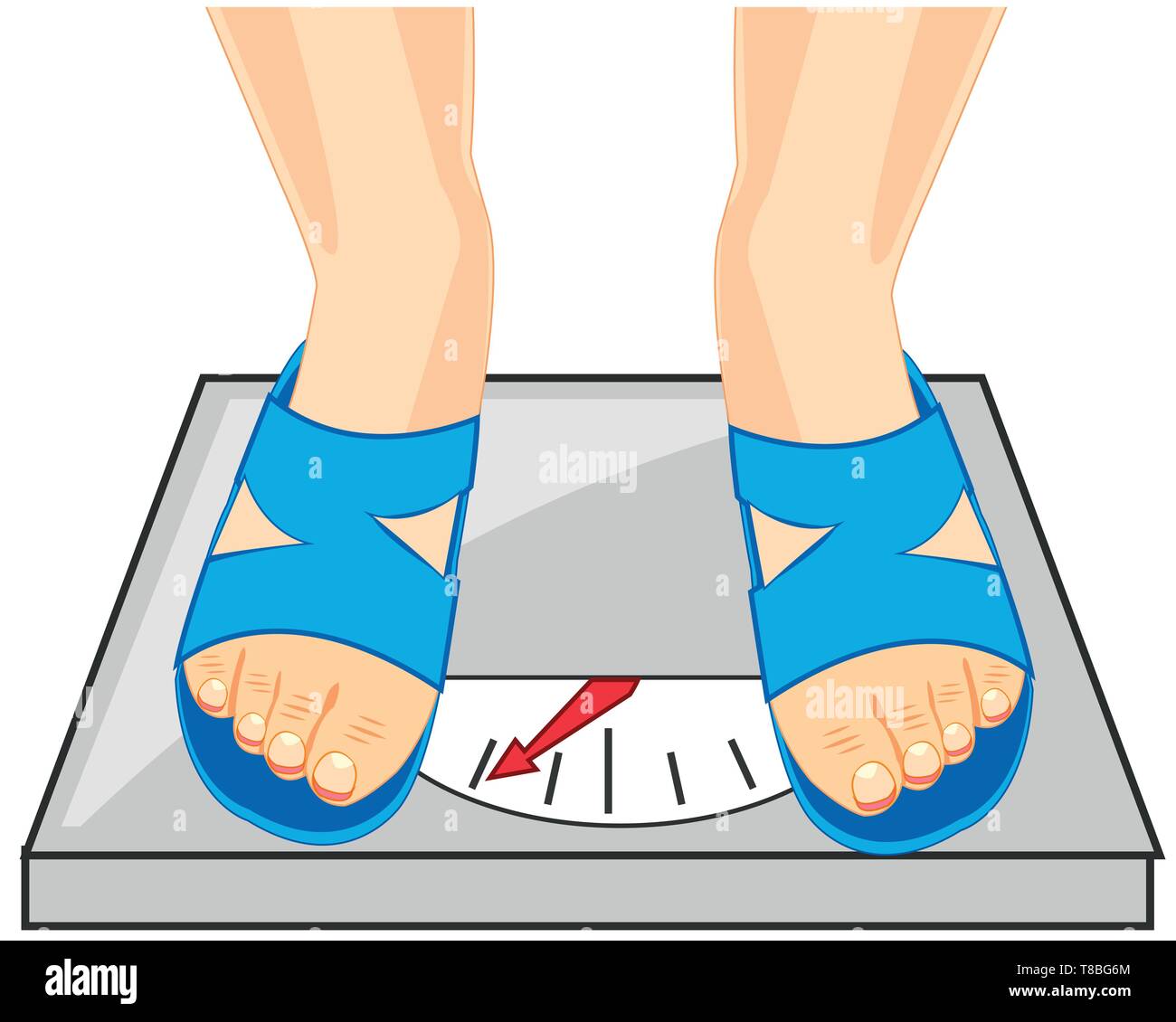 Legs on weight on white background is insulated Stock Vector