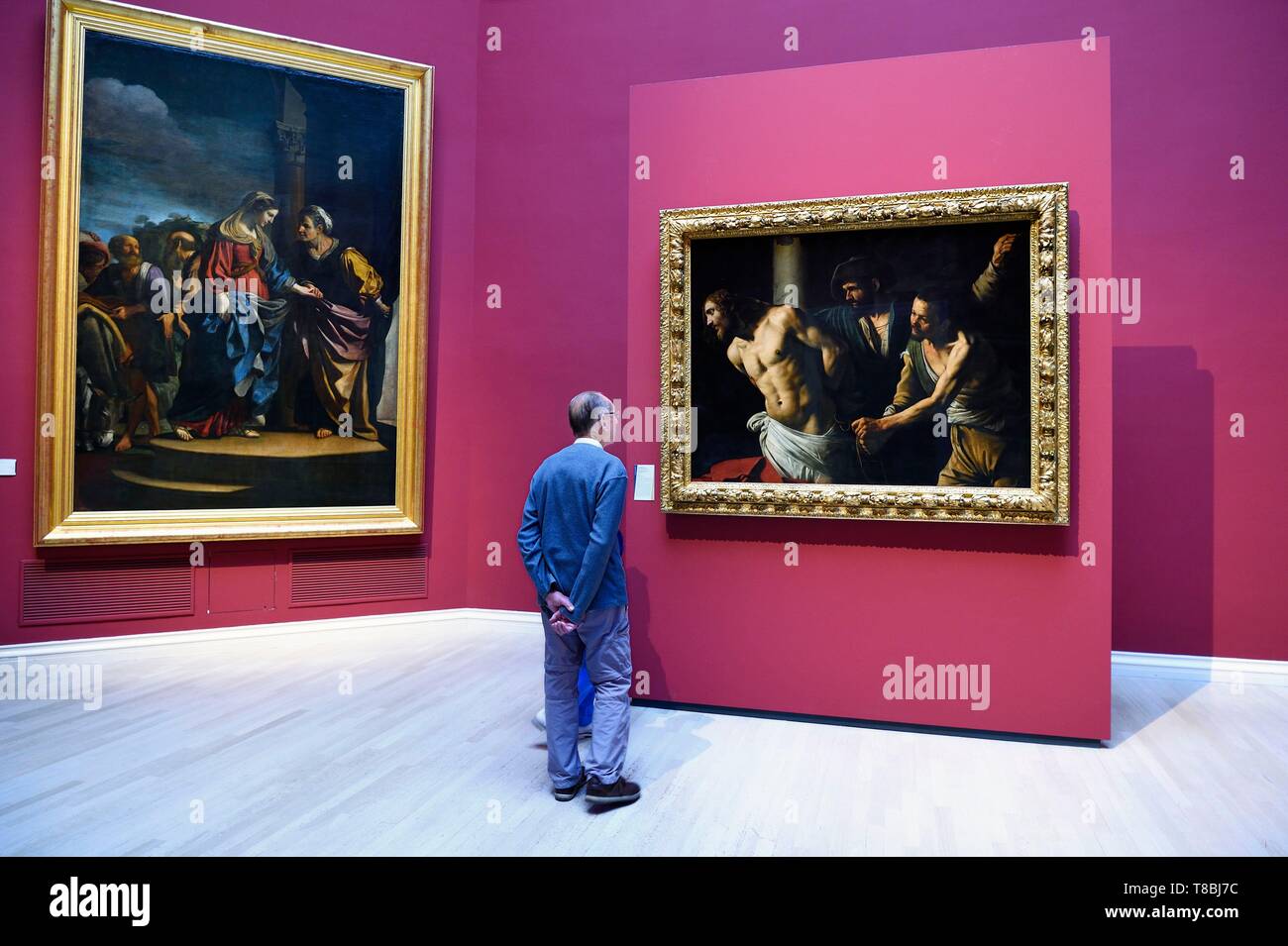 France, Seine Maritime, Rouen, Fine Arts museum, painting Flogging of Christ in the Column by Caravaggio, circa 1607 Stock Photo