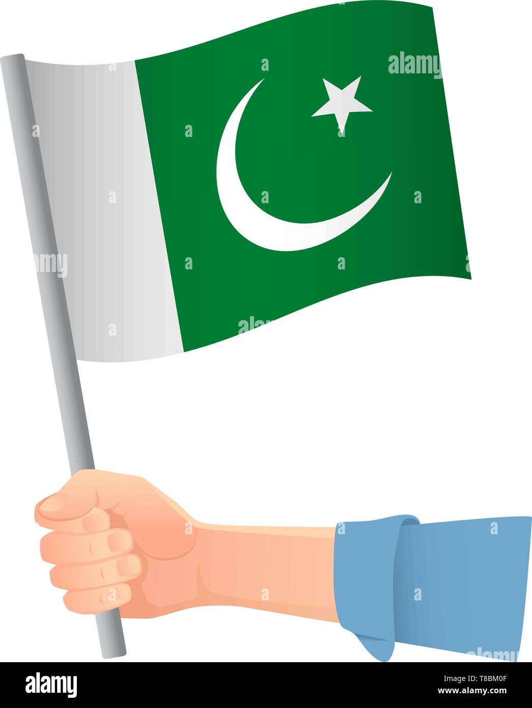 Pakistan flag in hand. Patriotic background. National flag of Pakistan ...