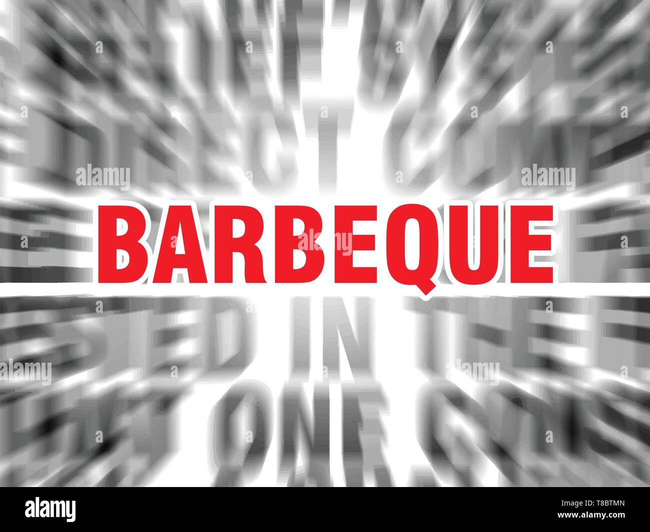 blurred text with focus on barbeque Stock Vector