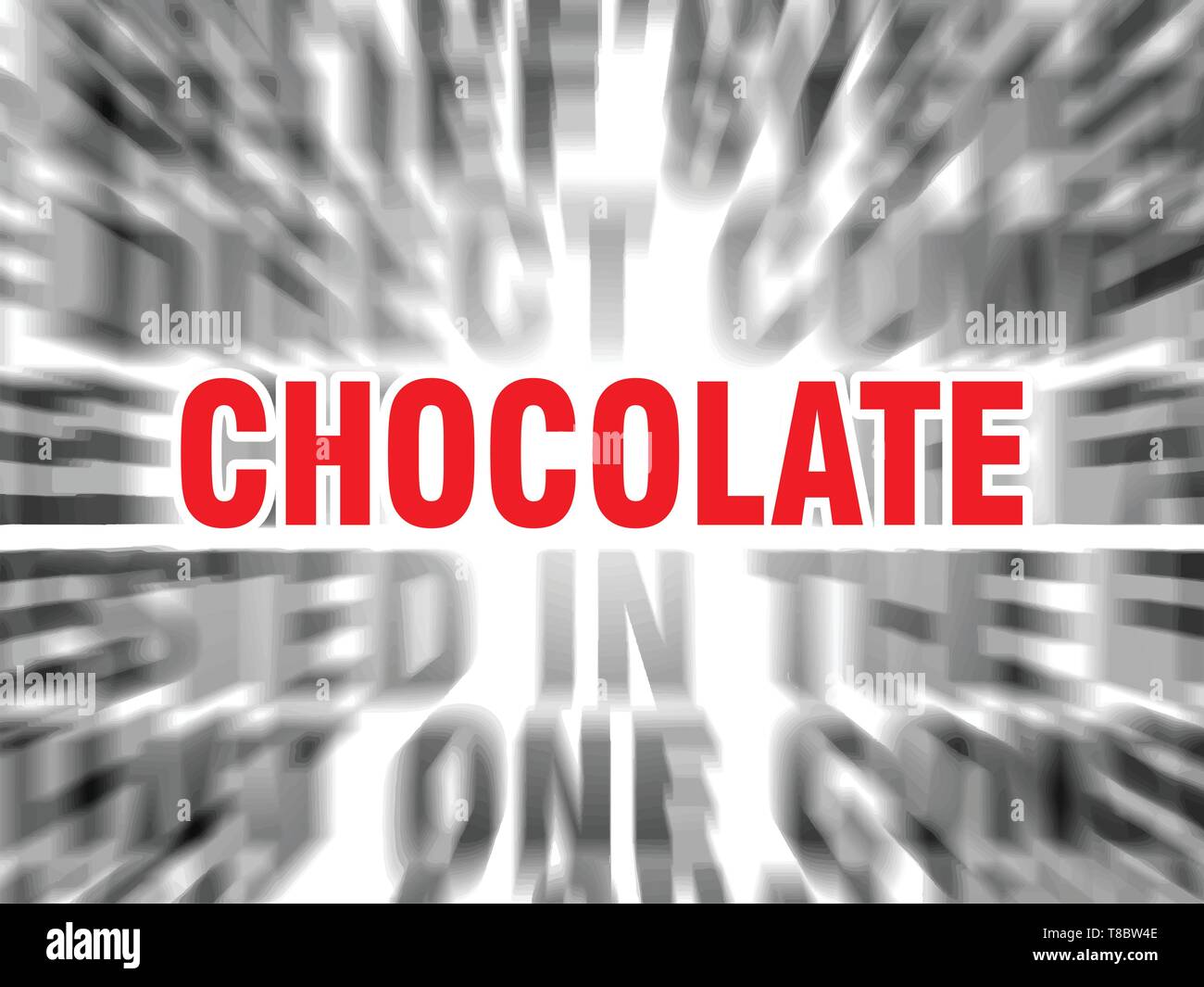 blurred text with focus on chocolate Stock Vector