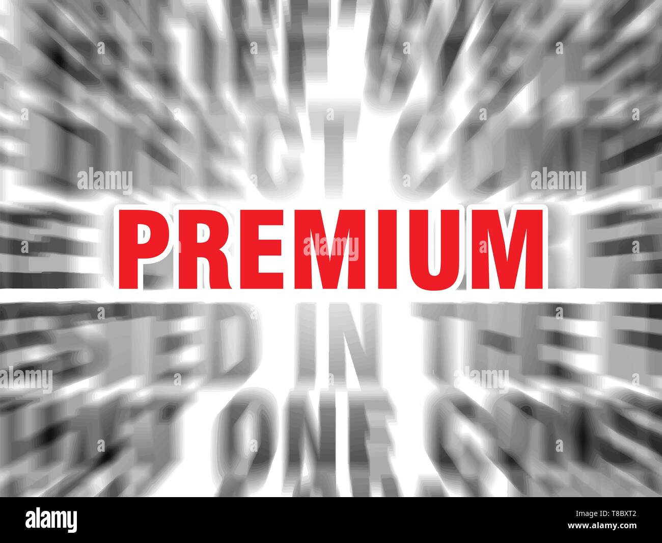 blurred text with focus on premium Stock Vector