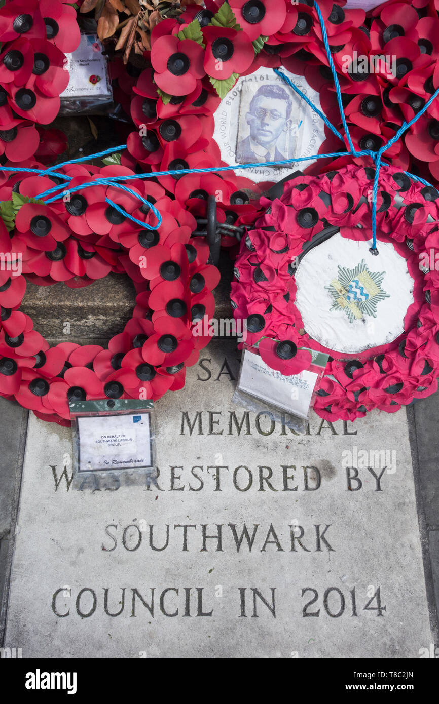 St Saviours Southwark War Memorial on Borough High Street, Southwark, London, UK Stock Photo