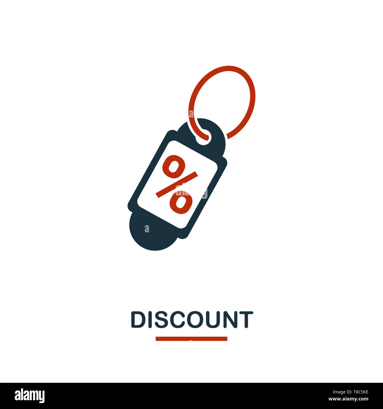 Discount icon in two colors. Creative black and red design from e ...