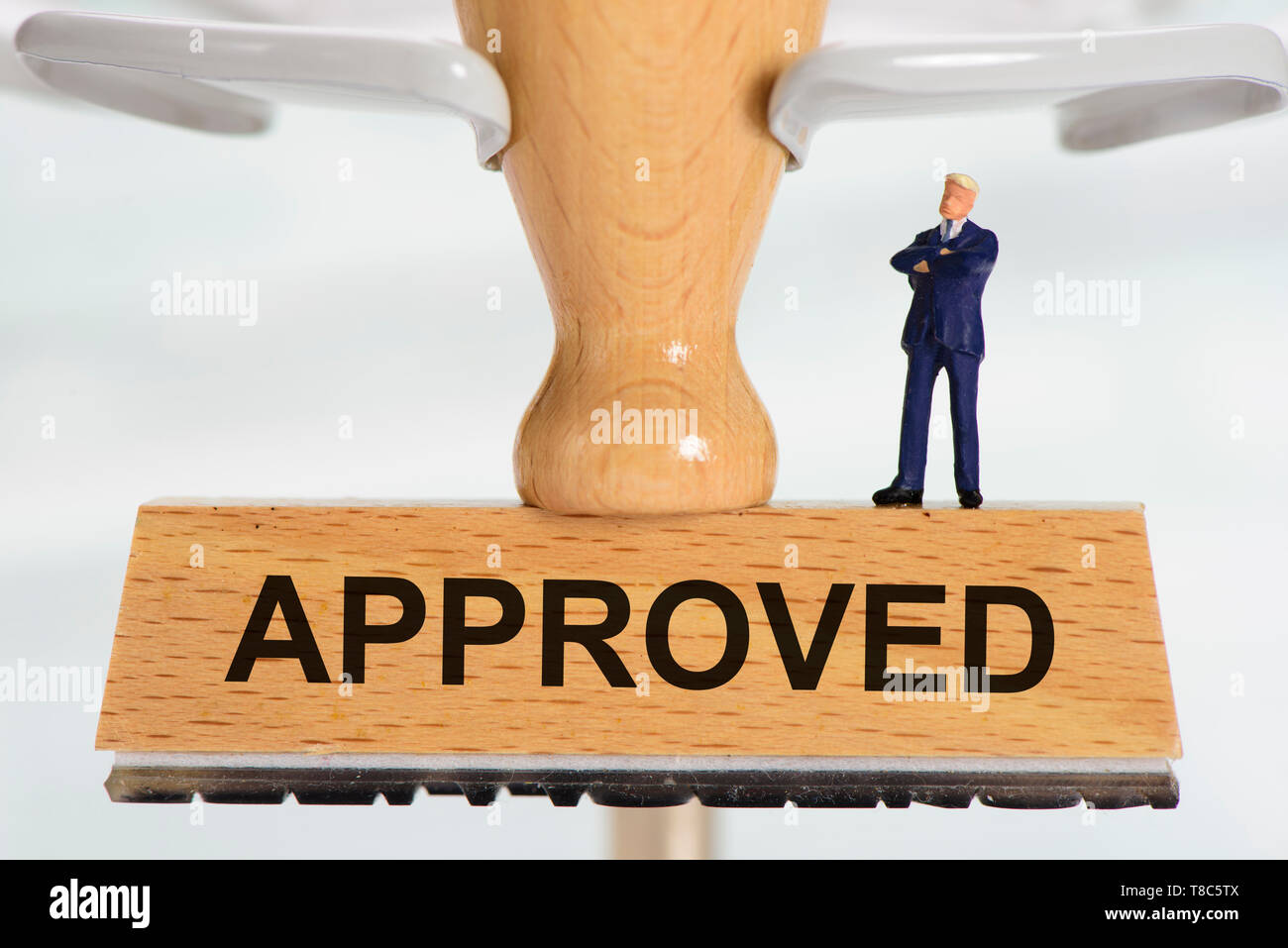 Approved printed on rubber stamp Stock Photo