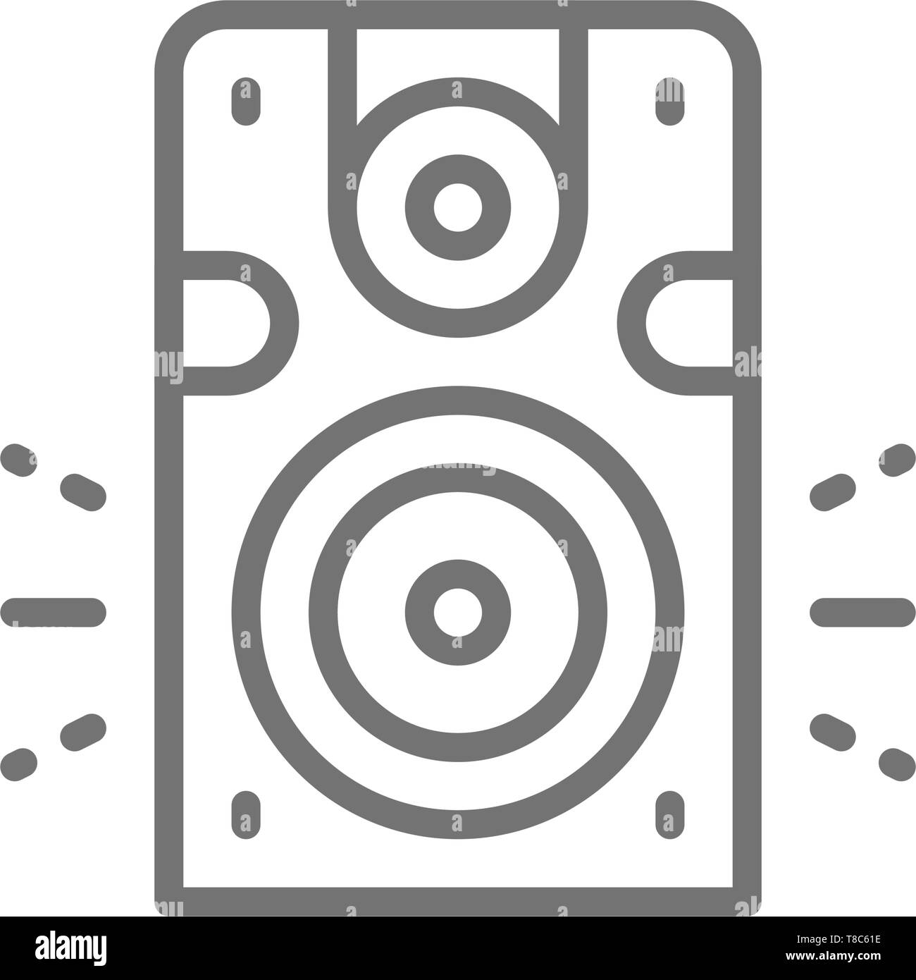 Speaker, subwoofer, audio equipment line icon. Isolated on white background Stock Vector