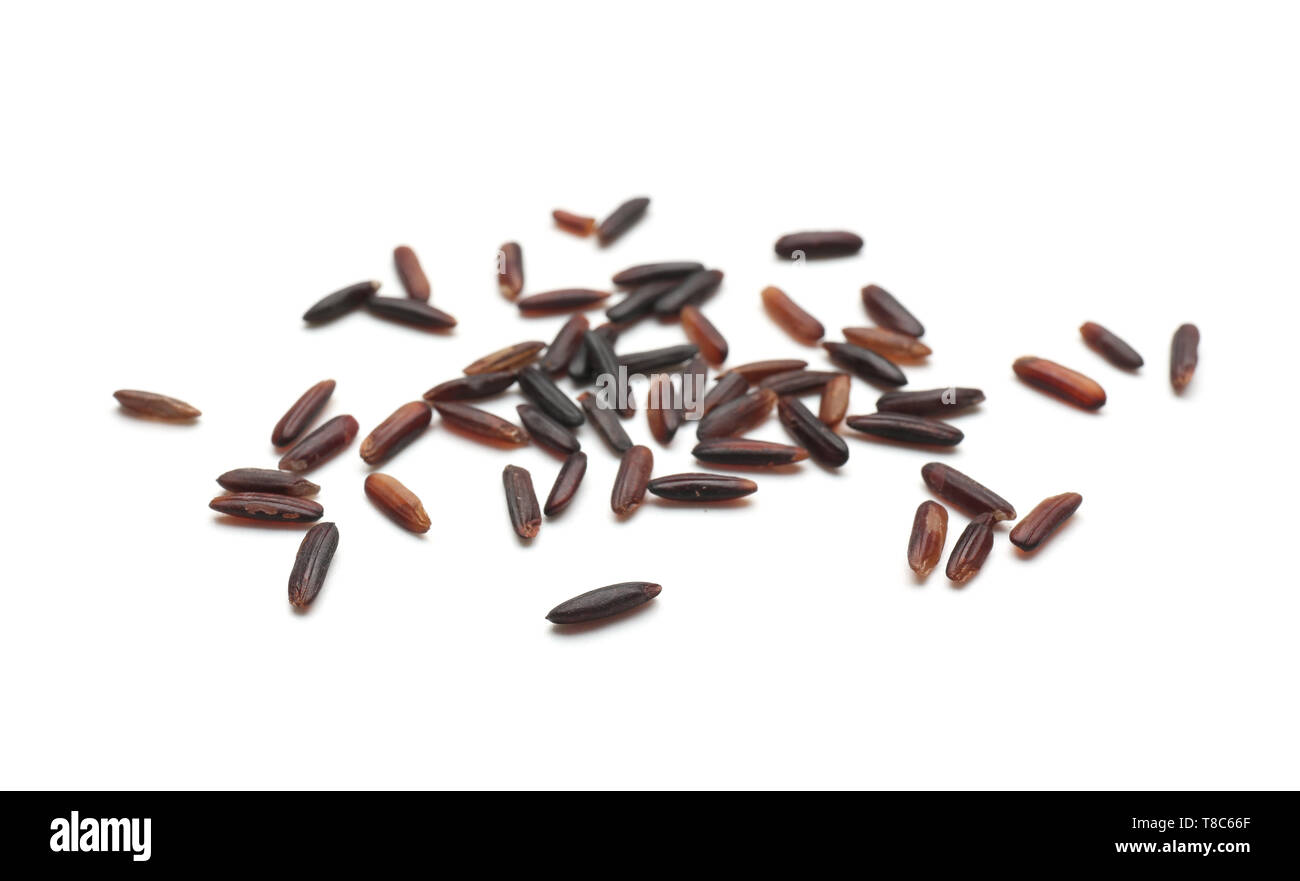 Wild rice on white background Stock Photo Alamy