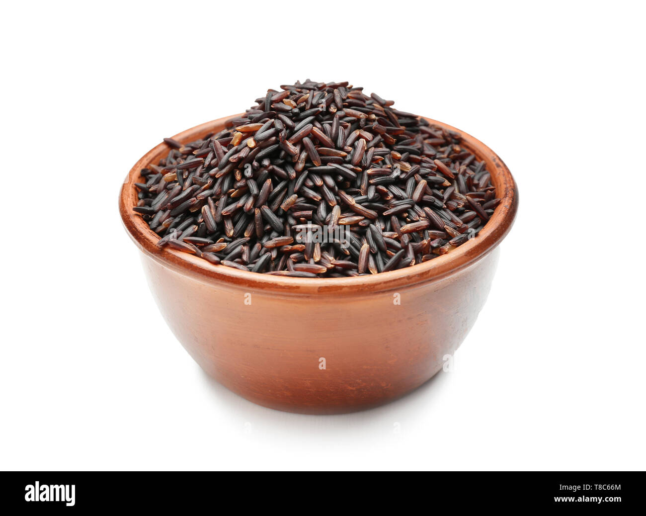 Bowl with wild rice on white background Stock Photo Alamy