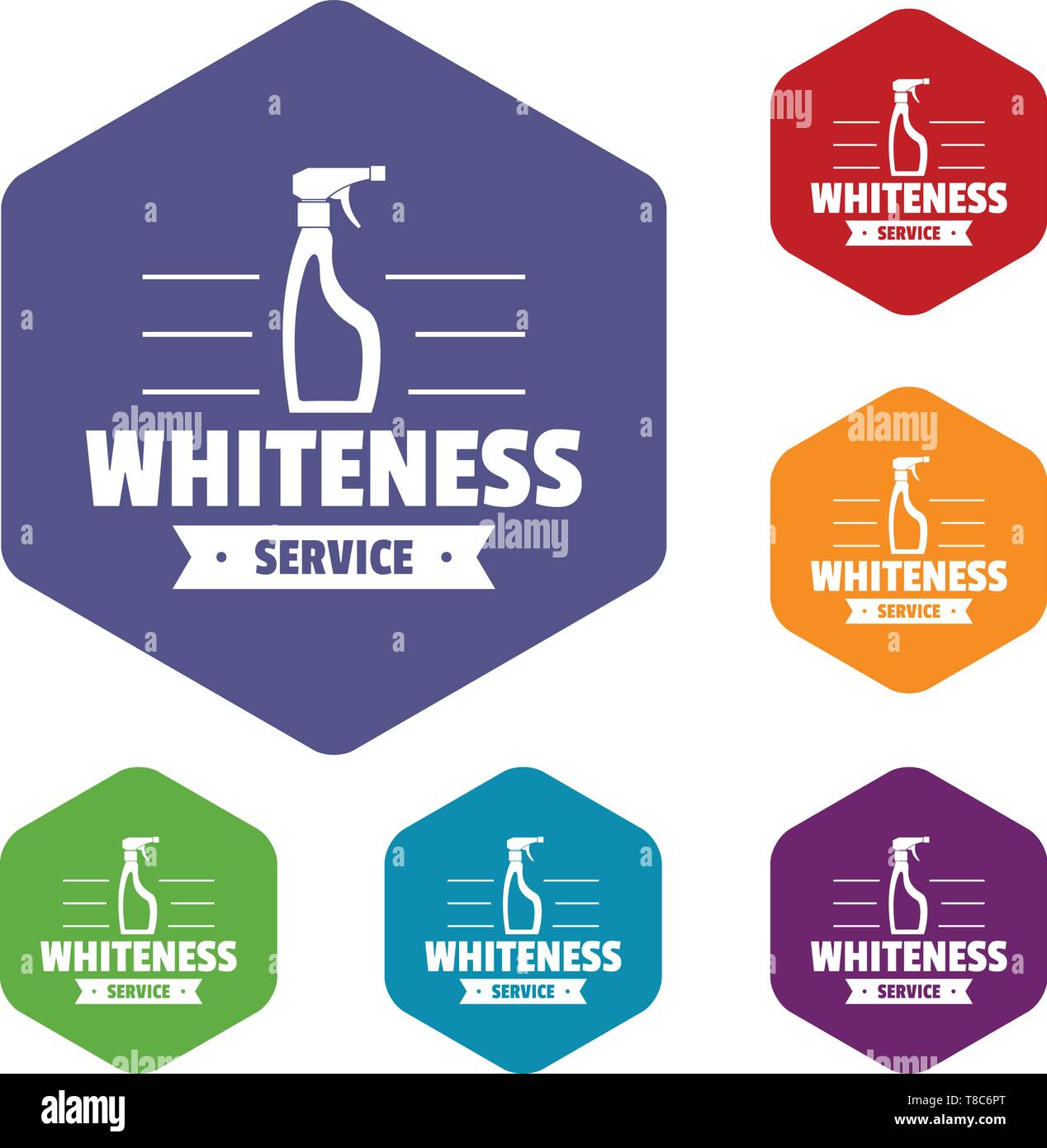 Whiteness service icons vector hexahedron Stock Vector