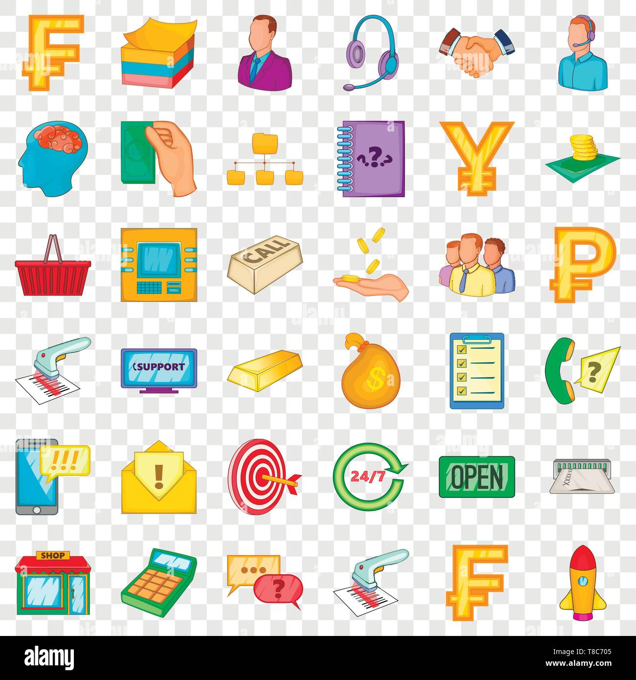 All day work icons set, cartoon style Stock Vector Image & Art - Alamy