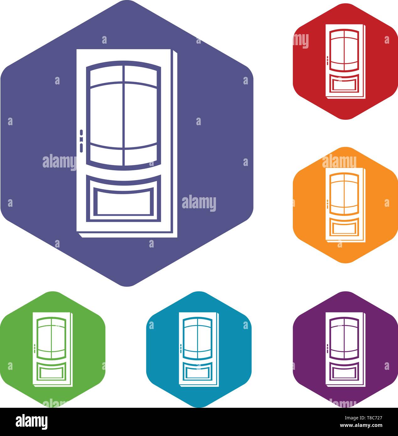 Exterior icons vector hexahedron Stock Vector