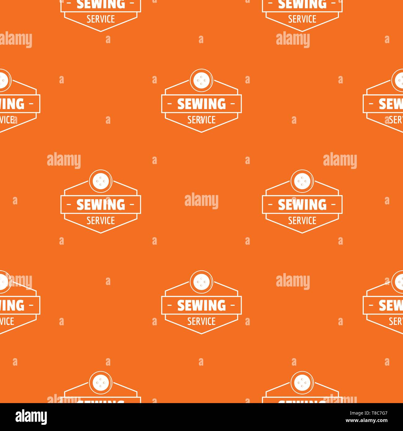 Sewing service pattern vector orange Stock Vector