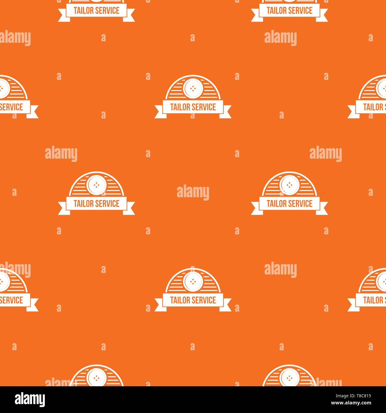 Tailor service pattern vector orange Stock Vector