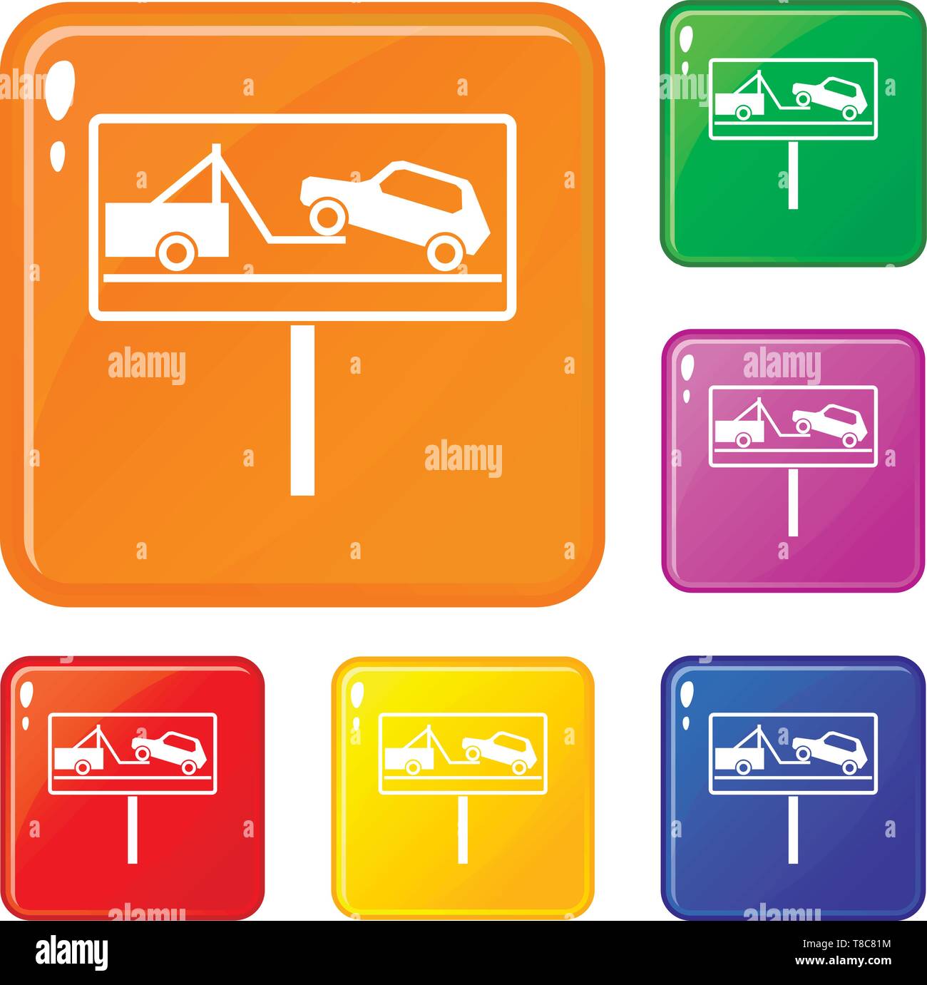 No parking sign icons set vector color Stock Vector Image & Art - Alamy