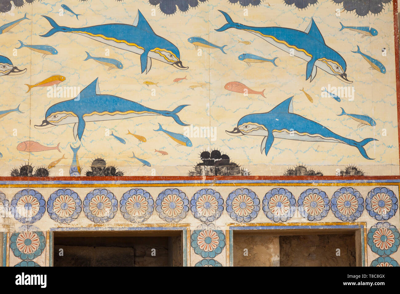 Fresco de los Delfines, Habitación de la Reina, Palacio de Knossos