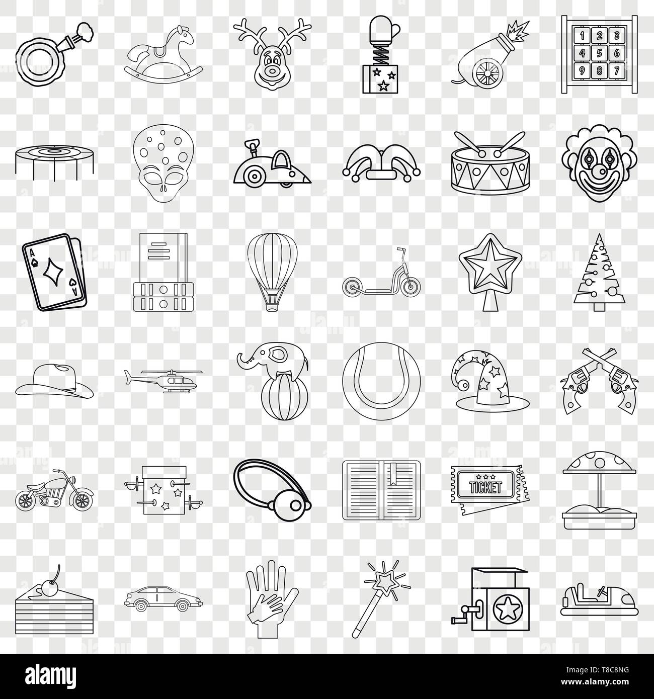 Balloon icons set, outline style Stock Vector Image & Art - Alamy