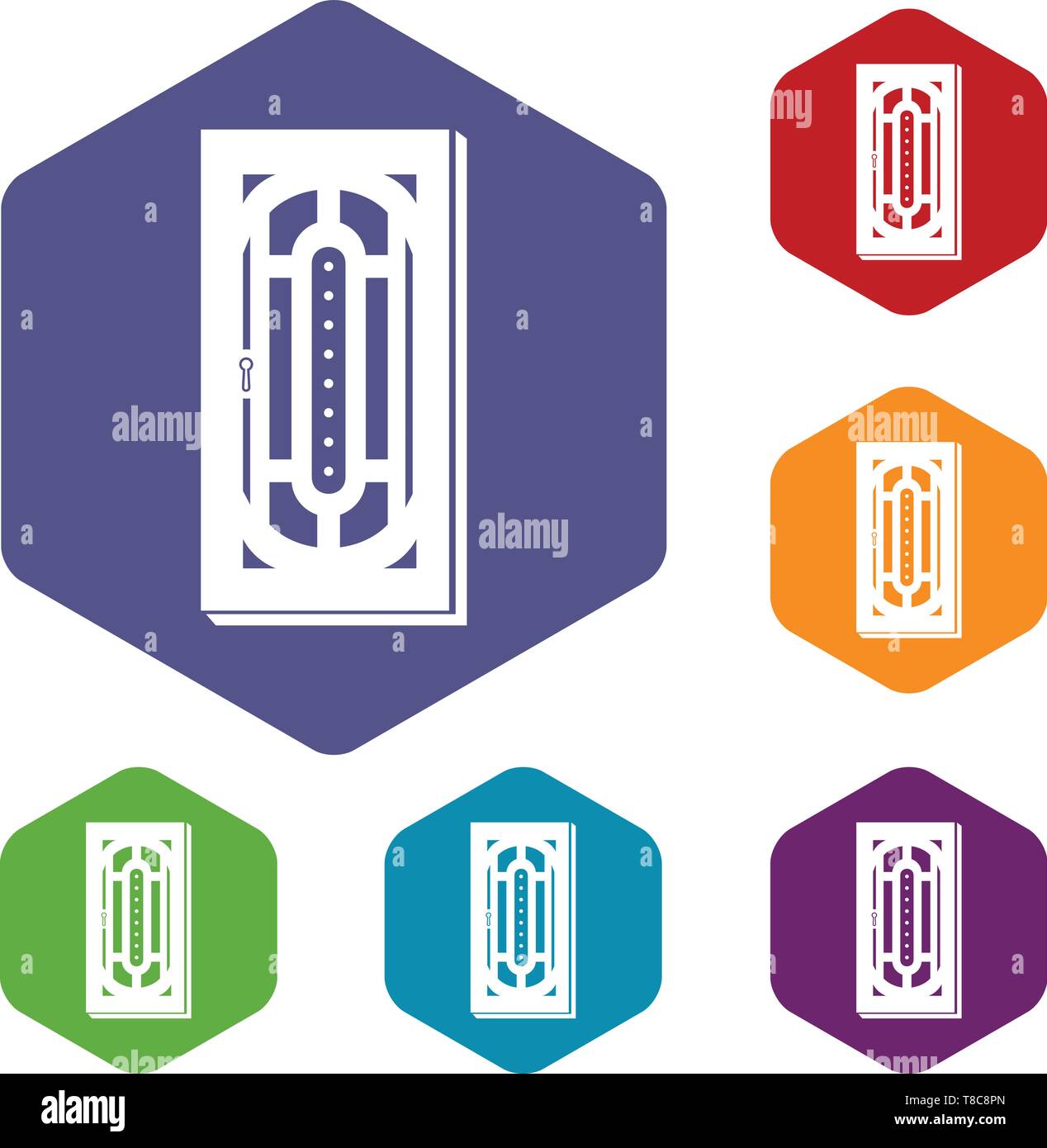 Doorway icons vector hexahedron Stock Vector