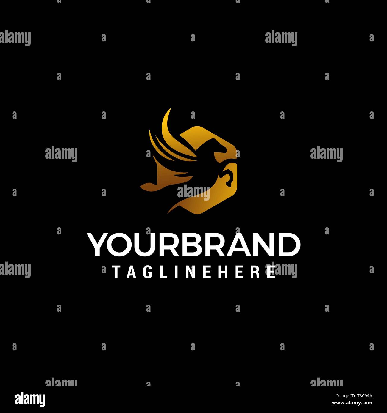 pegasus luxury logo design concept template vector Stock Vector