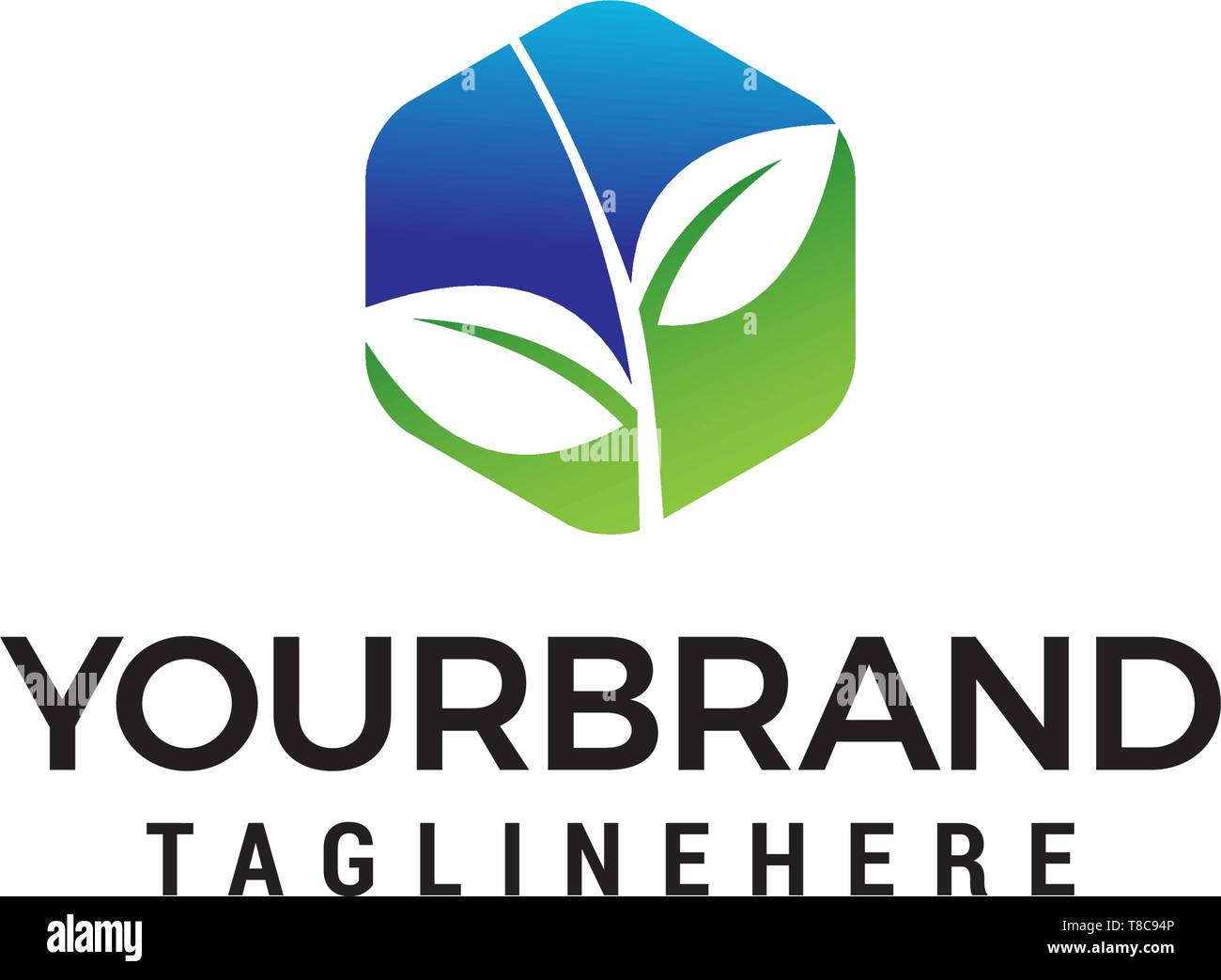 leaf hexagon logo design concept template vector Stock Vector Image ...
