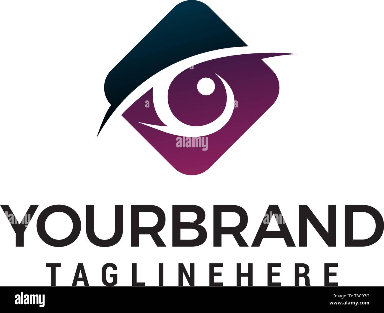 eyes hexagon logo design concept template vector Stock Vector
