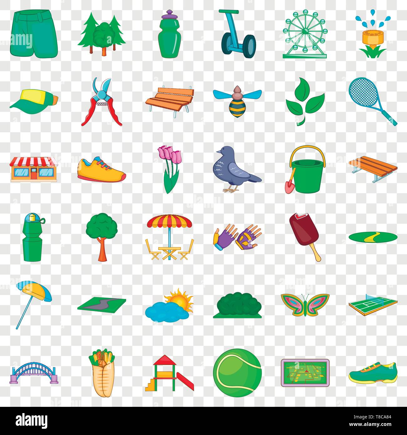 Tree icons set, cartoon style Stock Vector Image & Art - Alamy