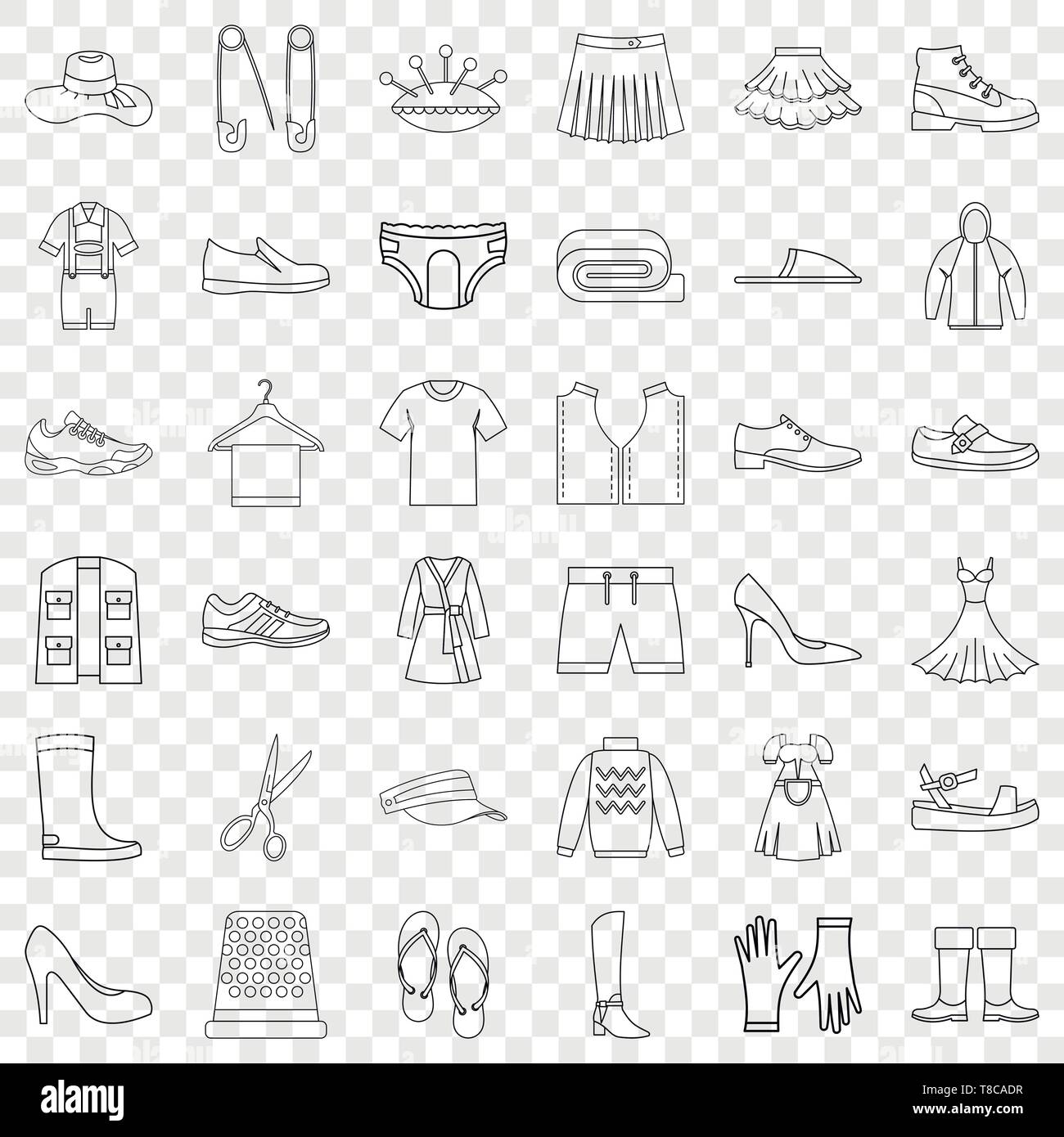 Shoe icons set, outline style Stock Vector Image & Art - Alamy