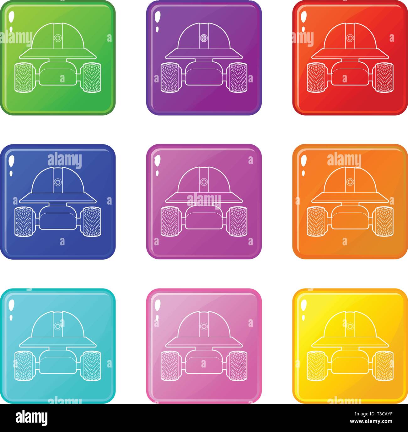 Smart robot icons set 9 color collection Stock Vector Image & Art - Alamy