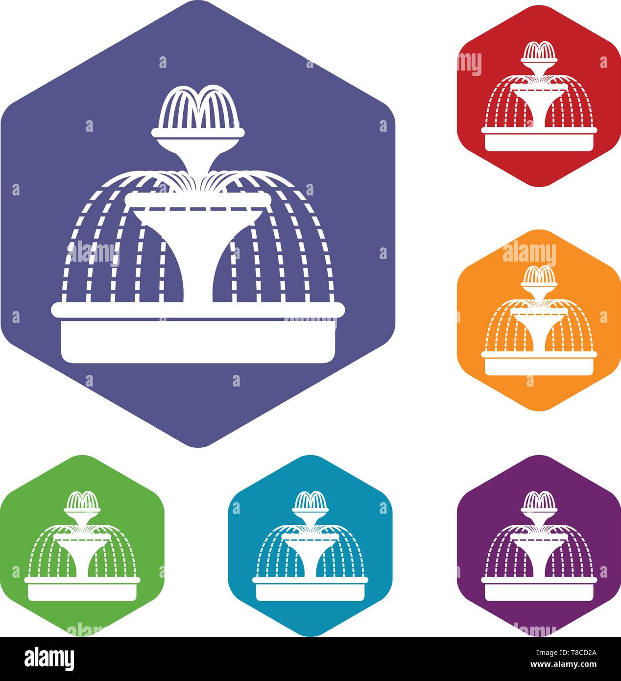 Fountain icons vector hexahedron Stock Vector