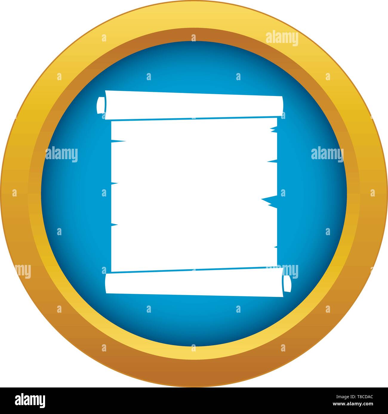 Retro scroll paper icon blue vector isolated Stock Vector Image & Art ...