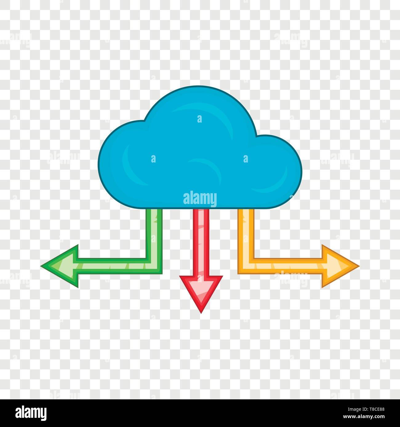 Cloud and arrows icon, cartoon style Stock Vector Image & Art - Alamy