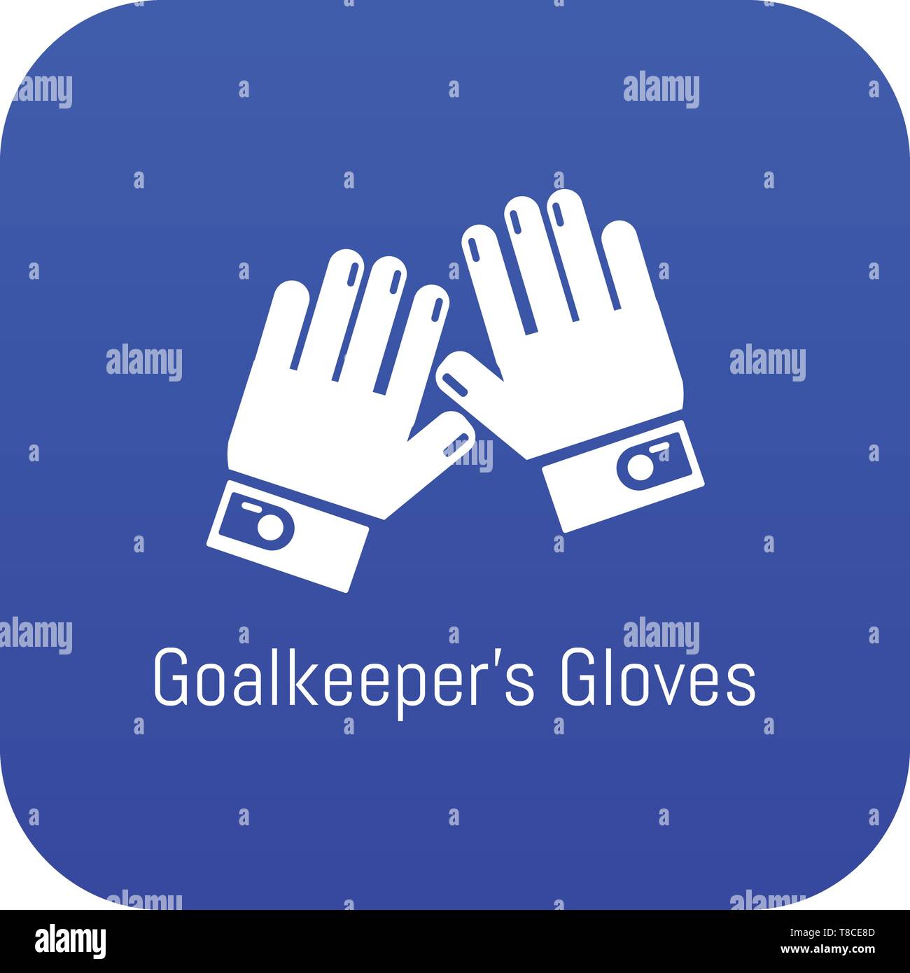 Goalkeeper gloves icon blue vector Stock Vector Image & Art - Alamy