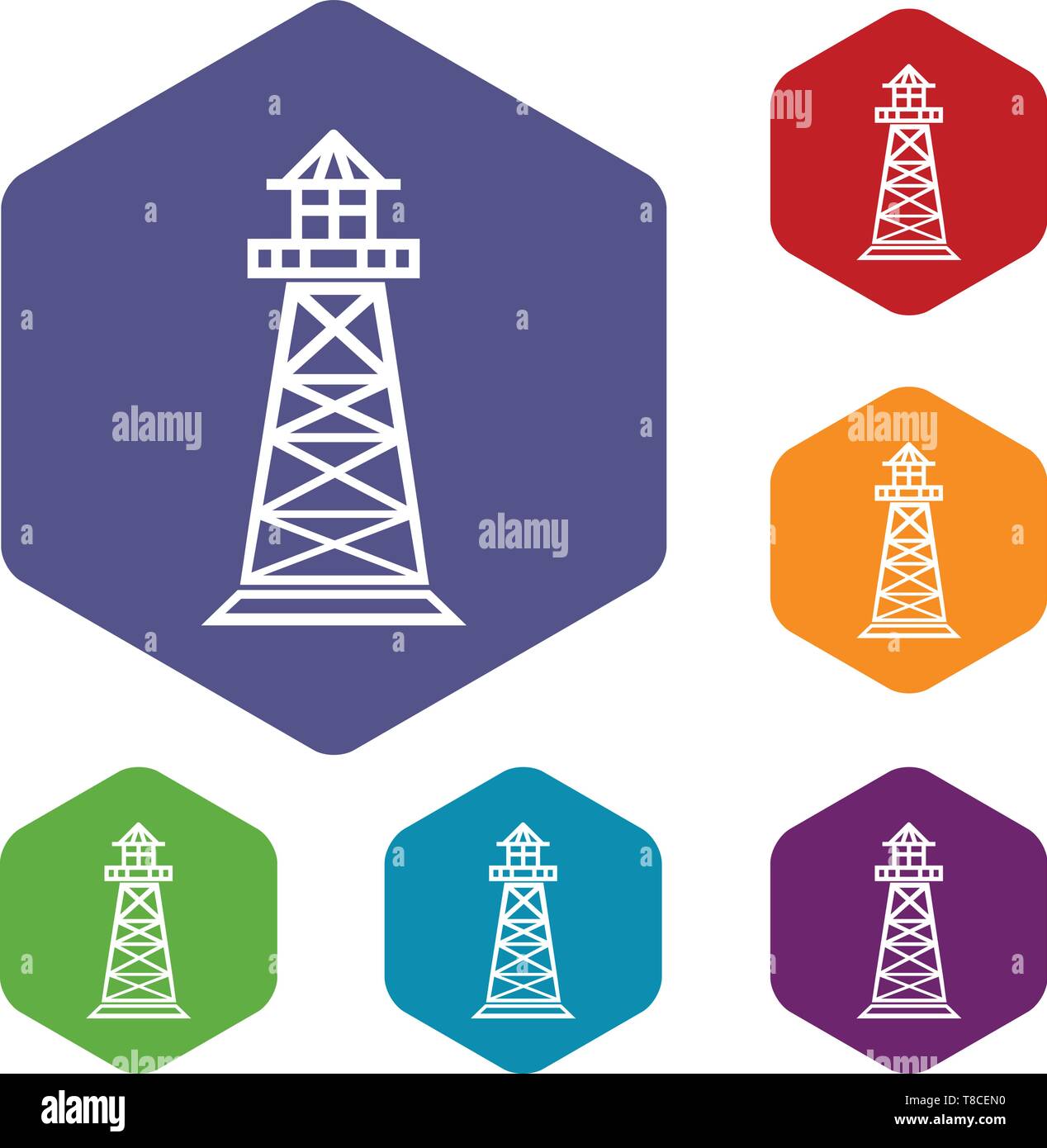 Lighthouse icons vector hexahedron Stock Vector