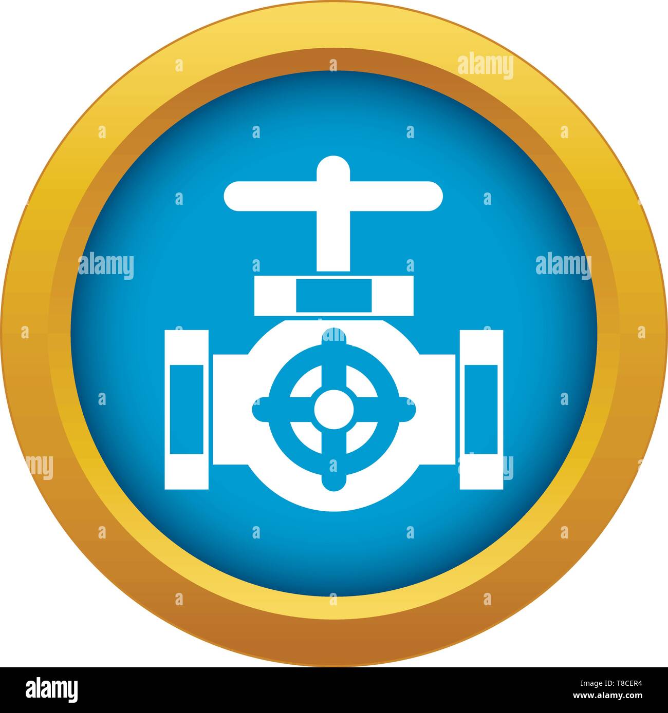Pipe with a valves icon blue vector isolated Stock Vector Image & Art ...