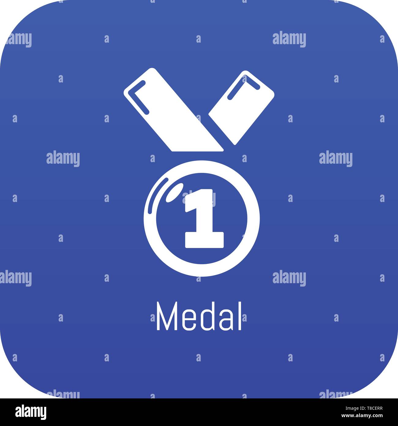 Medal icon blue vector Stock Vector