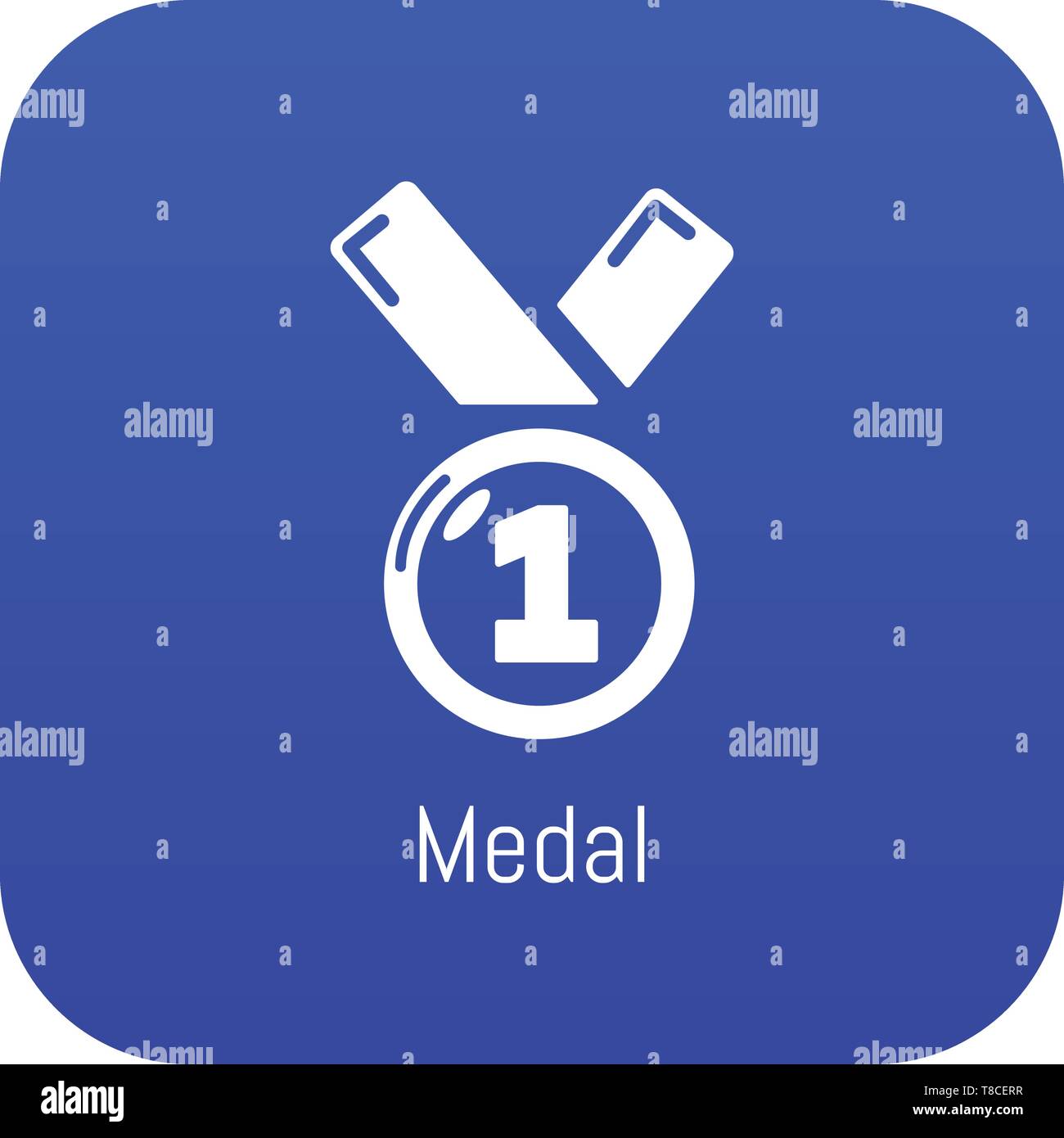 Medal icon blue vector Stock Vector Image & Art - Alamy
