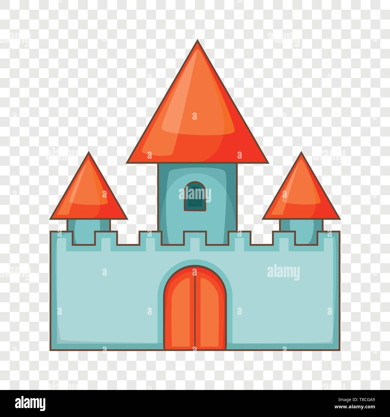 Chillon castle in Montreux icon, cartoon style Stock Vector